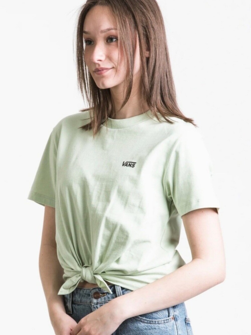 Vans Women's Light Sage Knot-Front Tee